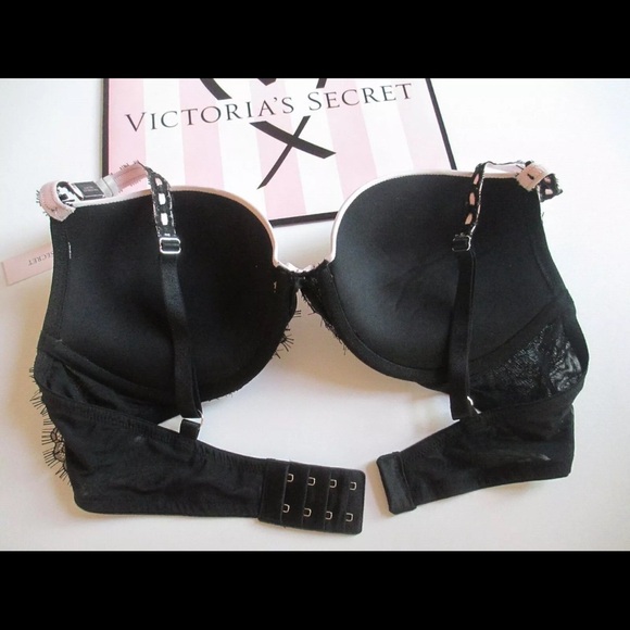 Victoria’s Secret Dream Angels Push Up Smooth & Lace Ribbon Bra Pink & Black 36C - Picture 3 of 9